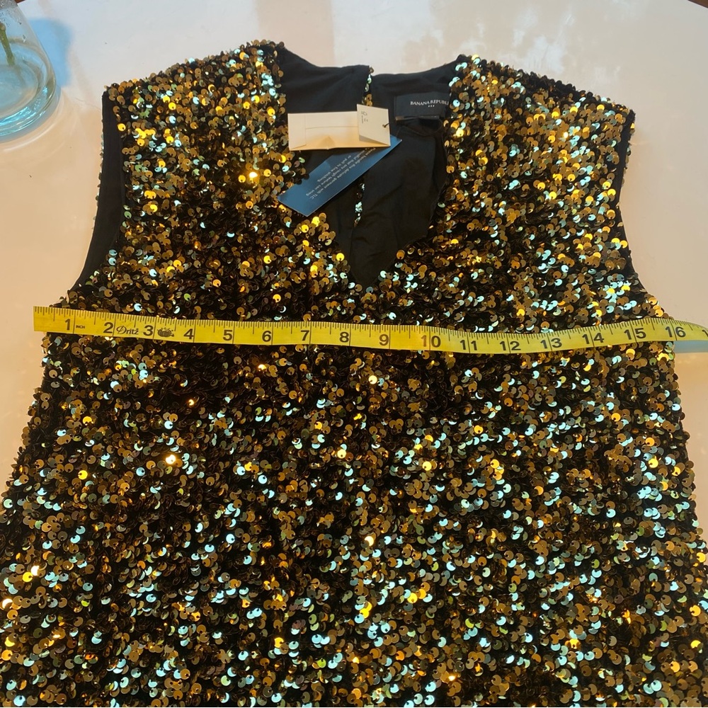 Banana Republic Gold Sparkling Sequence Dress - Picture 4 of 6